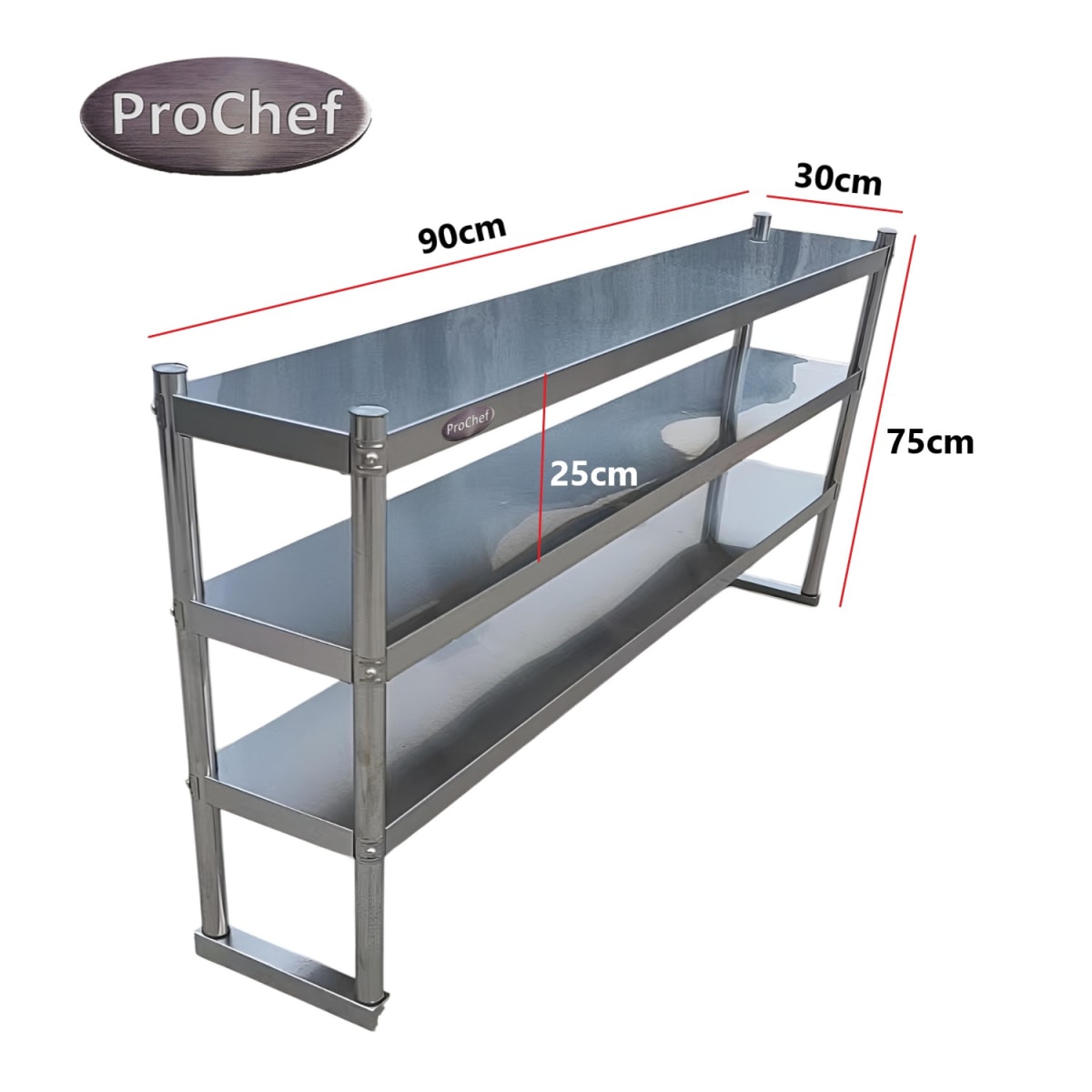 Plateo o Pasa Platos Triple 90x30x75 Cm Acero Inoxidable8