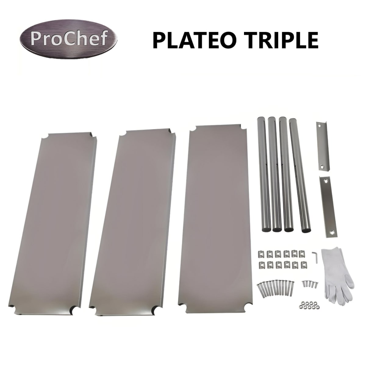 Plateo o Pasa Platos Triple 90x30x75 Cm Acero Inoxidable7