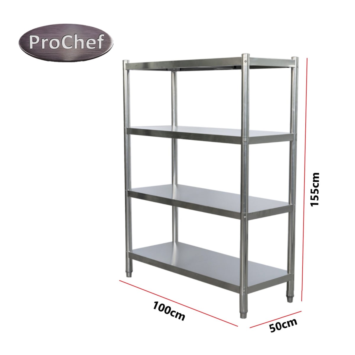 Estante 4 Bandejas lisas. 100x50x155 cm. Acero Inox6