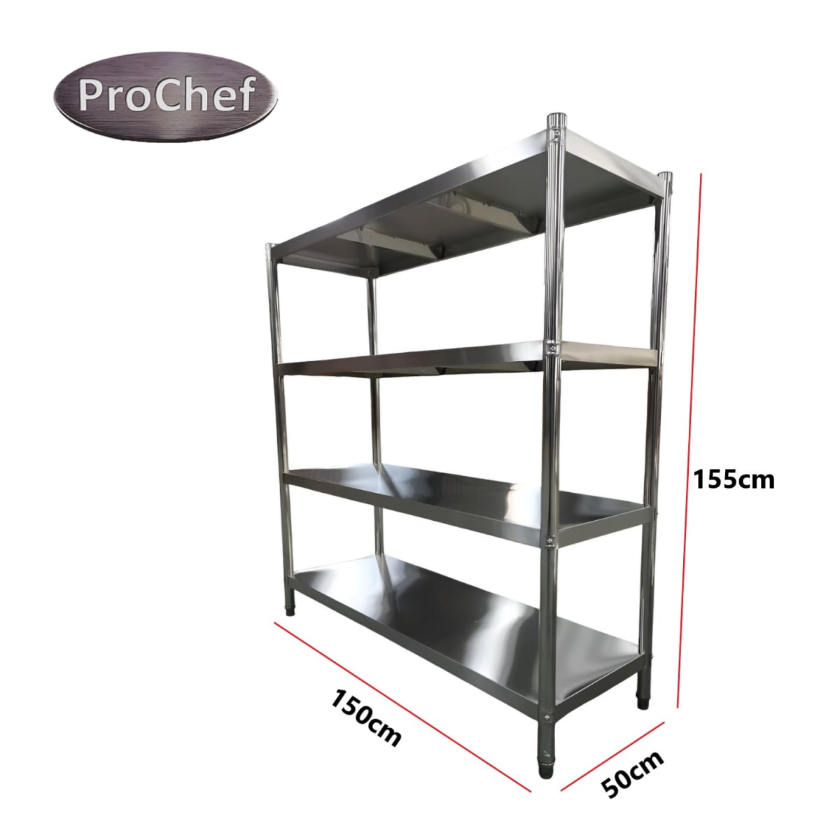 Estante 4 Bandejas lisas. 150x50x155 cm. Acero Inox8