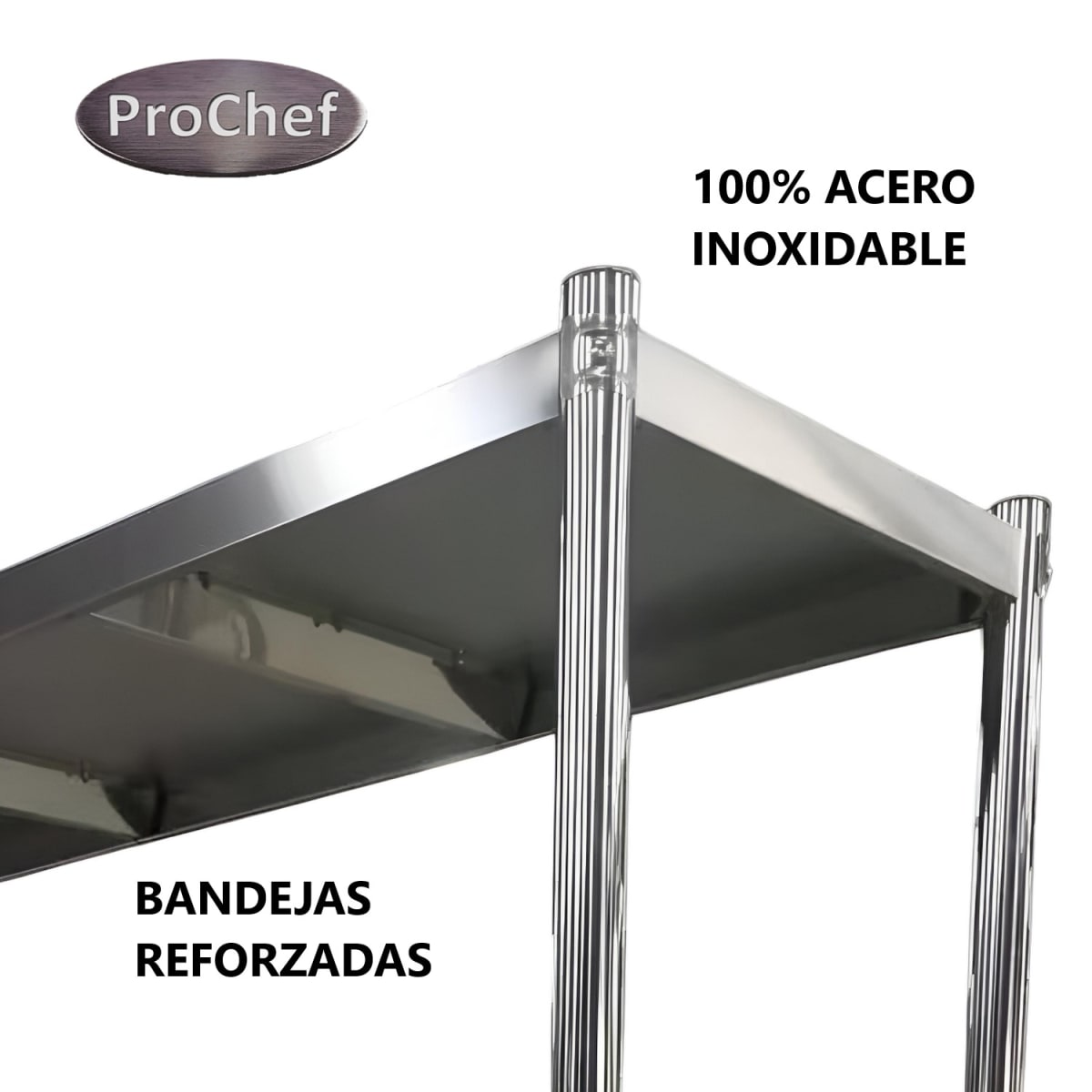 Estante 4 Bandejas Perforadas 100x50x155 cm. Acero Inox7