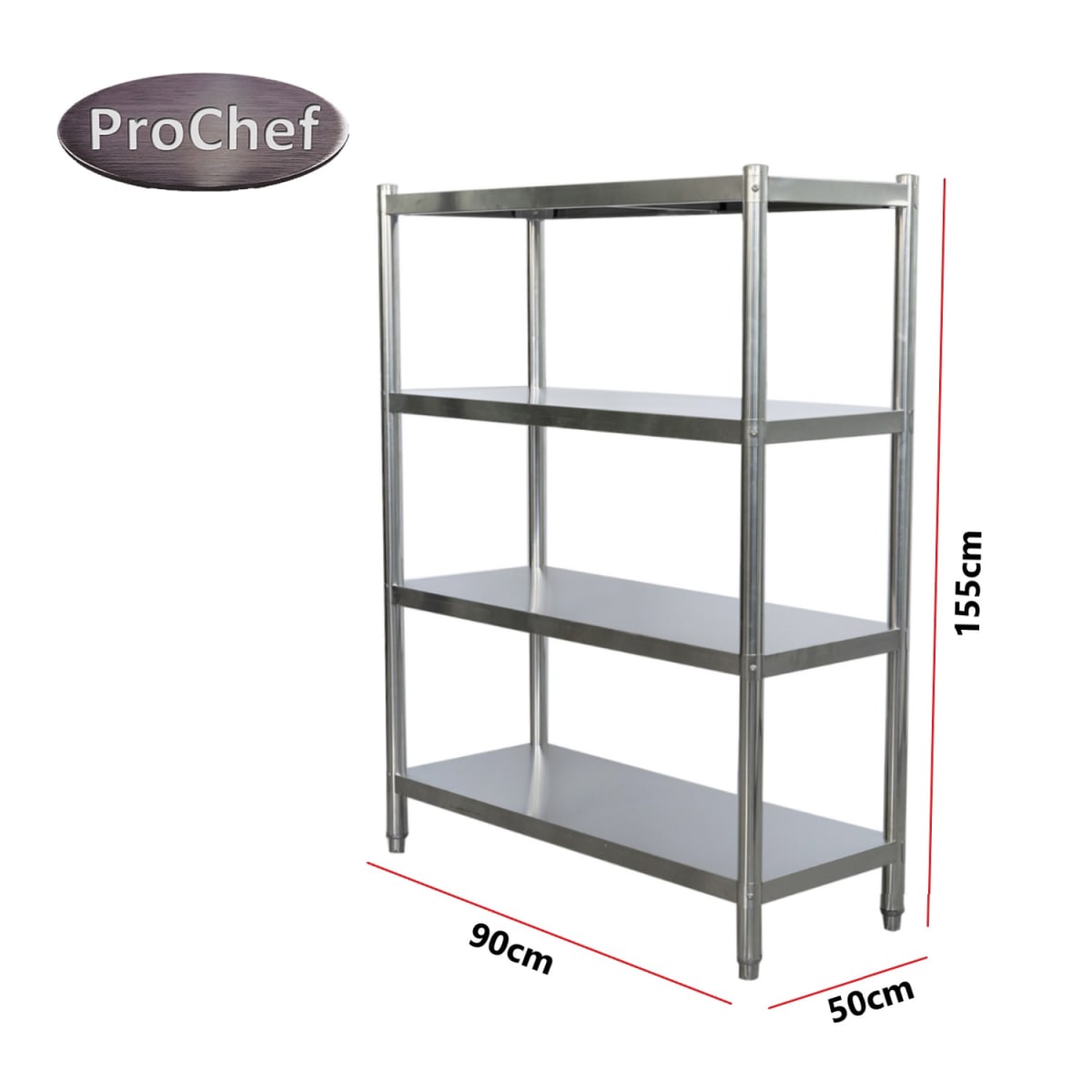 Estante 4 Bandejas lisas. 90x50x155 cm. Acero Inox6