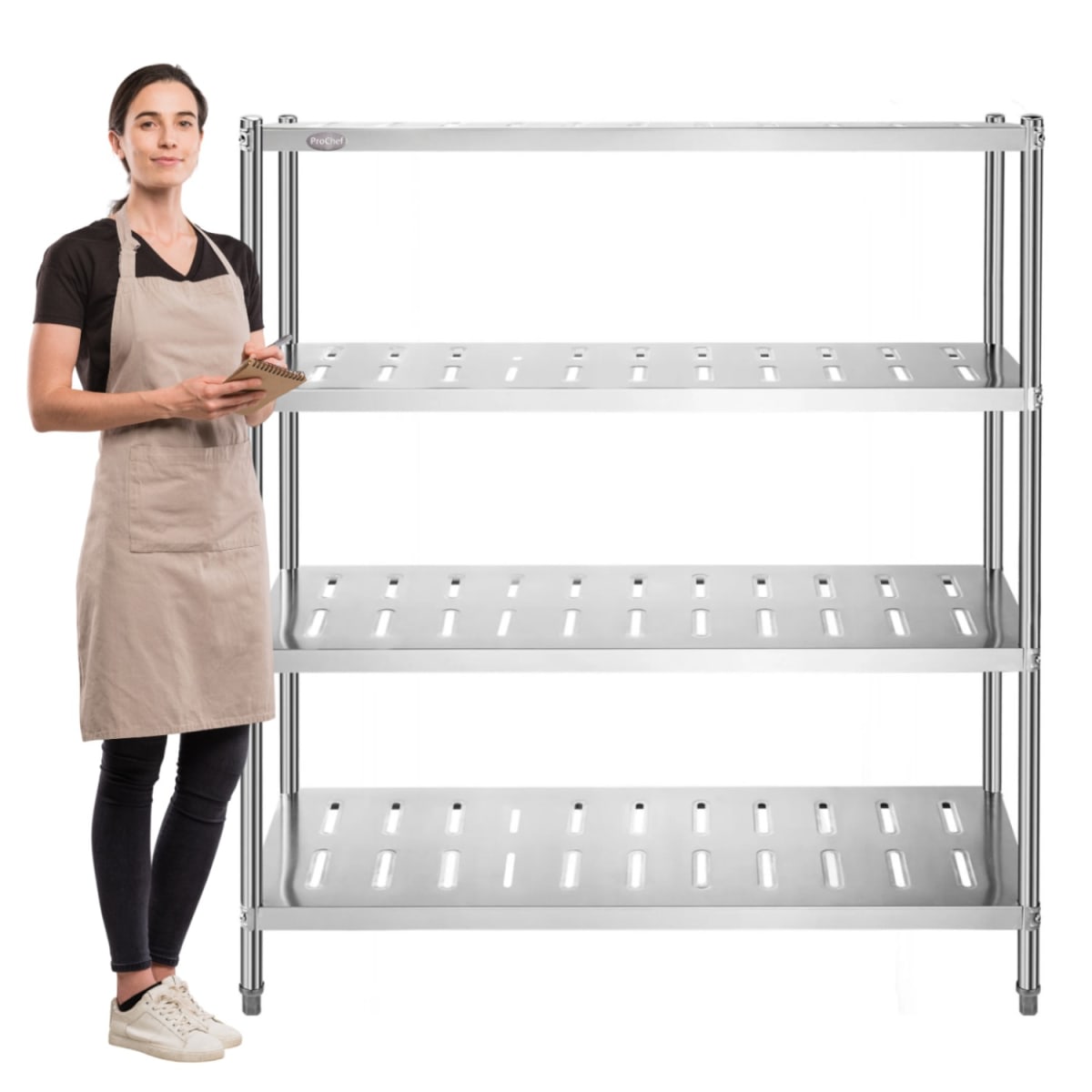 Estante 4 Bandejas Perforadas 150x50x155 cm. Acero Inox1