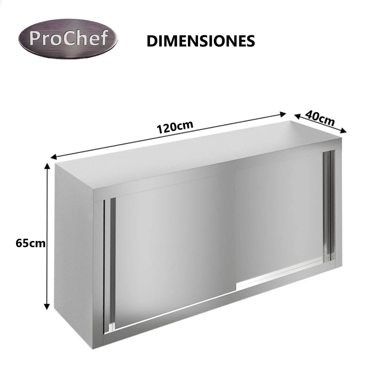 Mueble Colgante Acero Inoxidable 120x65x40 cm.8