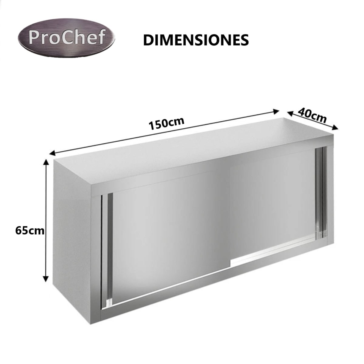 Mueble Colgante Acero Inoxidable 150x65x40 cm.8
