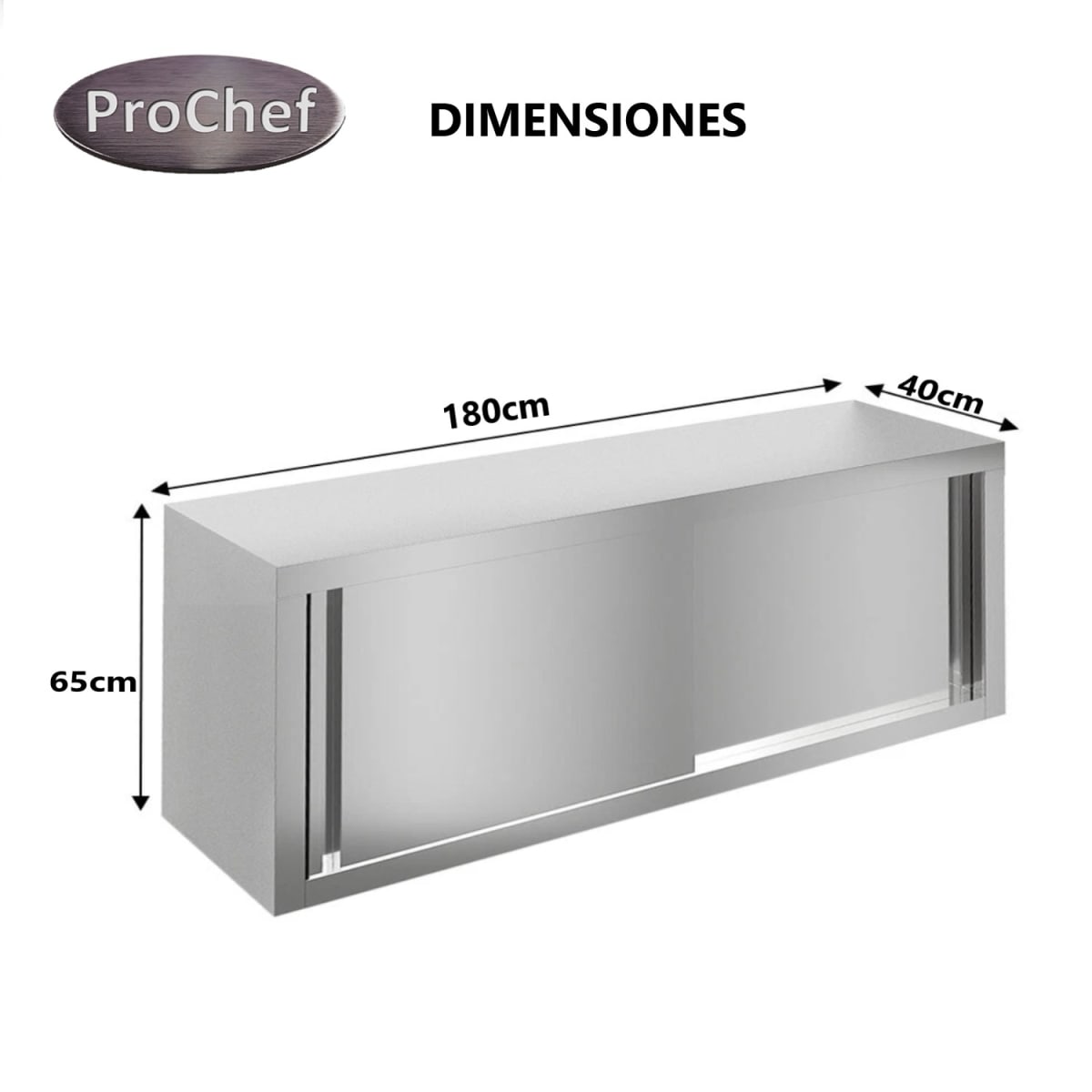 Mueble Colgante Acero Inoxidable 180x65x40 cm.8