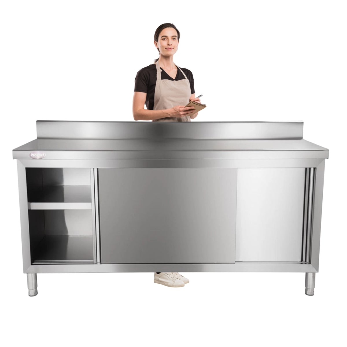 Mesón Mural Cerrado Acero Inoxidable 180x60 cm1