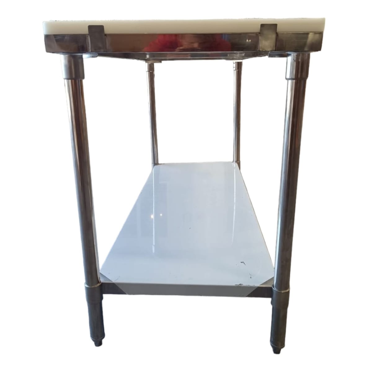 Meson de Corte de Acero Inoxidable 150x60 cm. Cubierta Plastica de 25 mm.5