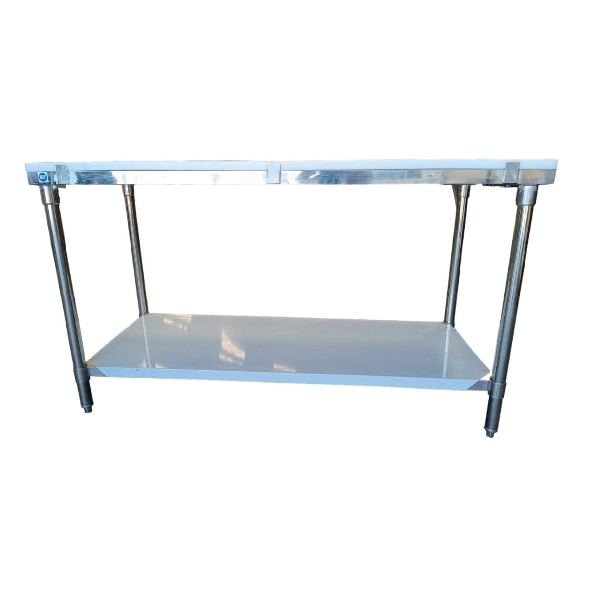 Meson de Corte de Acero Inoxidable 150x60 cm. Cubierta Plastica de 25 mm.2