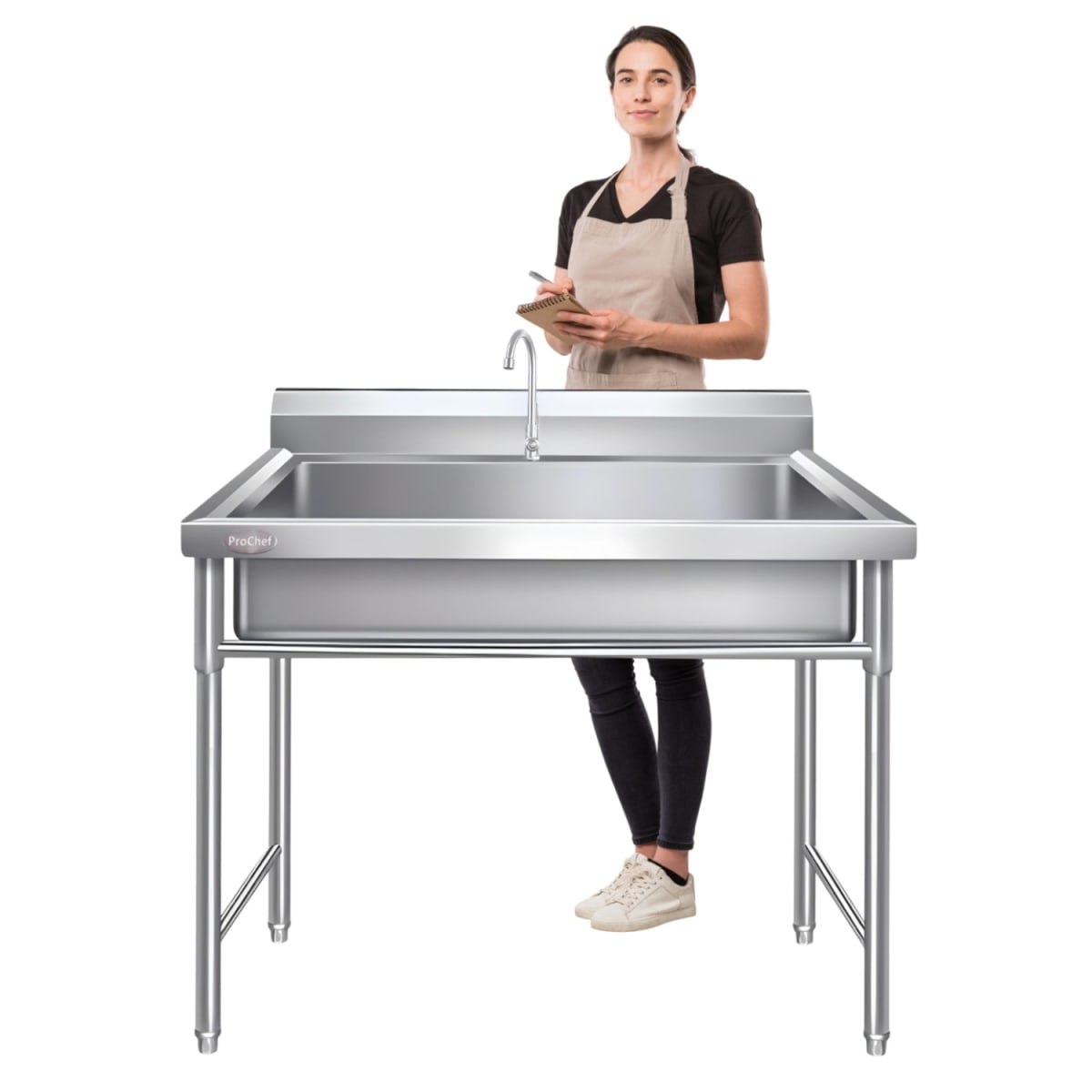 Lavafondos Acero Inoxidable 100x60x90 cm. Con Grifería1