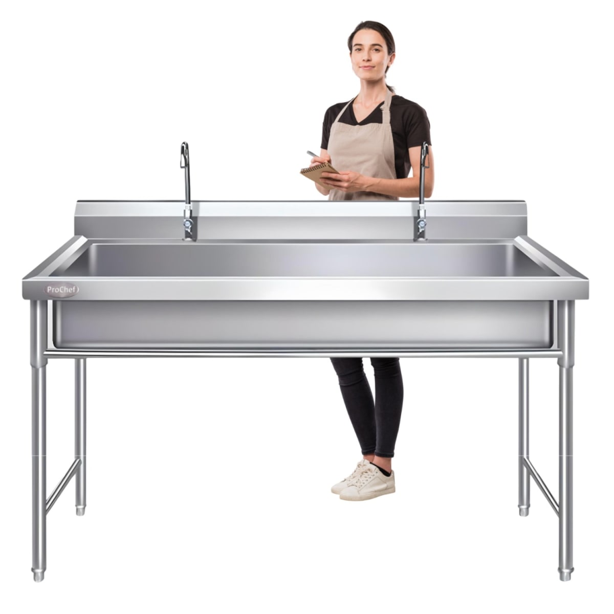 Lavafondos Acero Inoxidable 150x60x90 cm. Con Grifería1