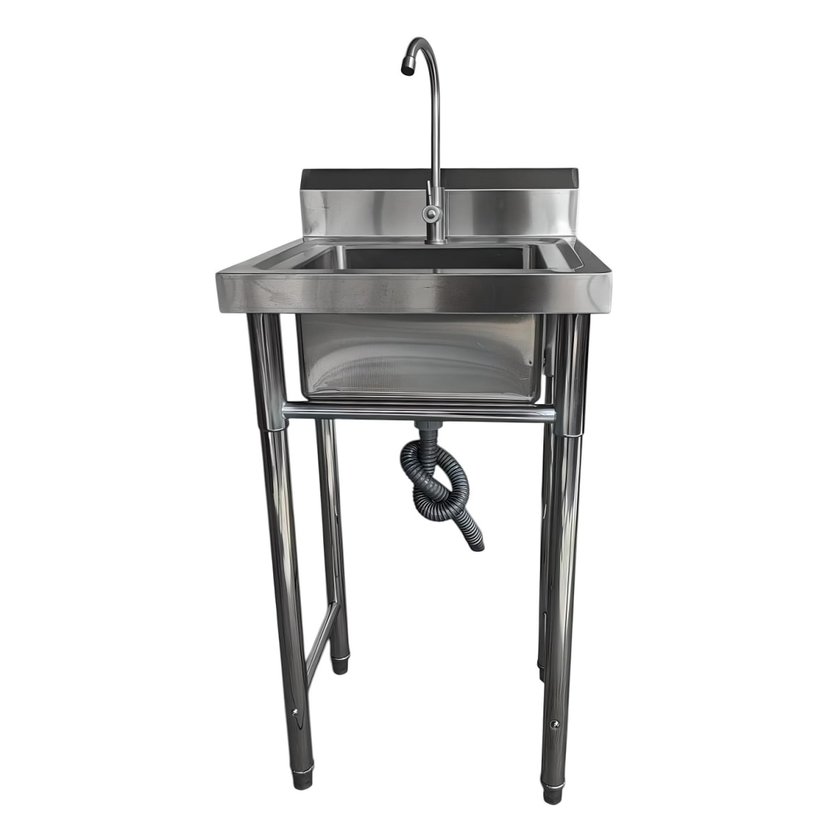 Lavafondos Acero Inoxidable 50x50x90 cm. Con Grifería9