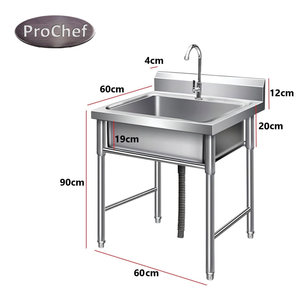 Lavafondos Acero Inoxidable 60x60x90 cm. Con Grifería4