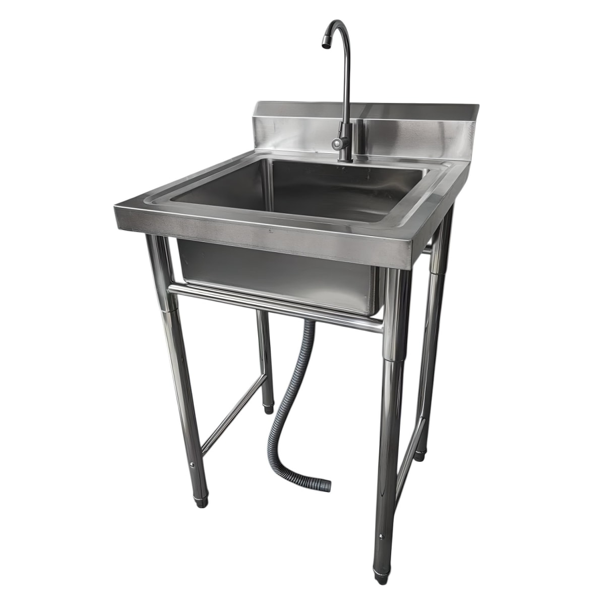 Lavafondos Acero Inoxidable 60x60x90 cm. Con Grifería2