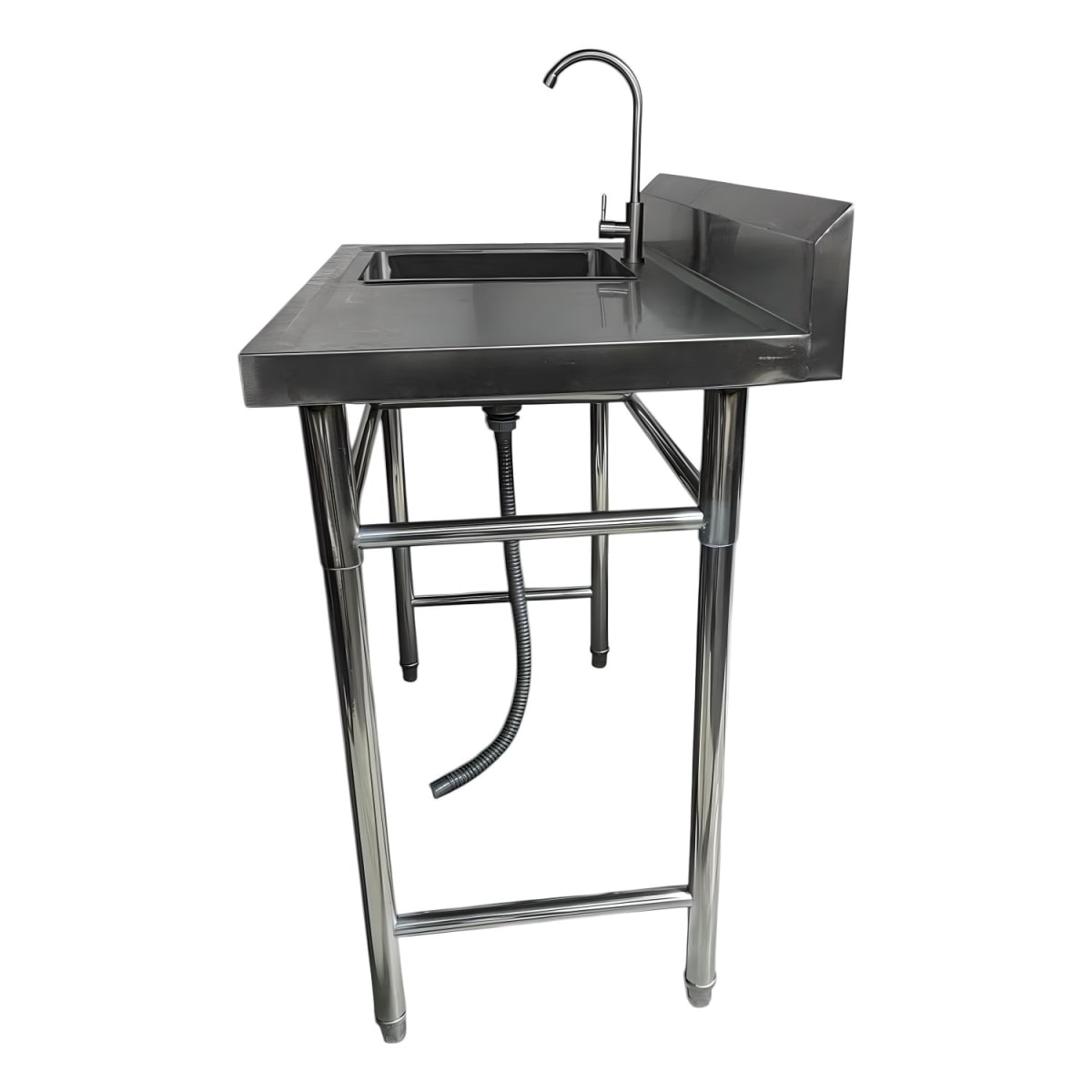 Lavafondos Acero Inox. 100x60x90 cm. Secador derecho. Con Grifería5