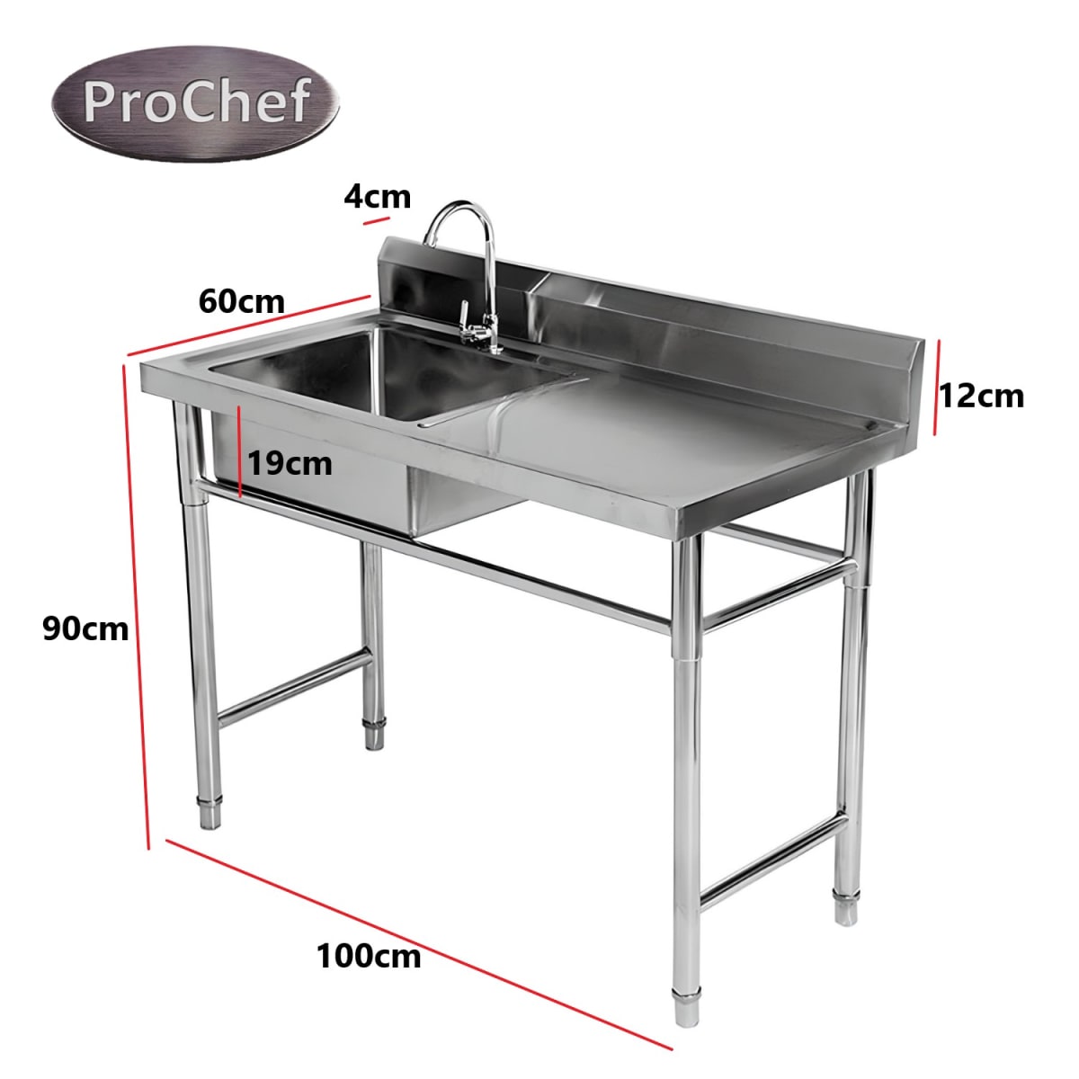 Lavafondos Acero Inox. 100x60x90 cm. Secador derecho. Con Grifería4