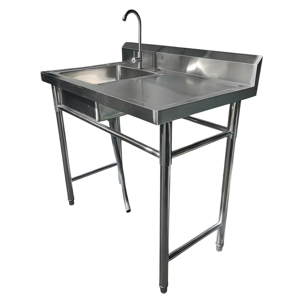 Lavafondos Acero Inox. 100x60x90 cm. Secador derecho. Con Grifería2