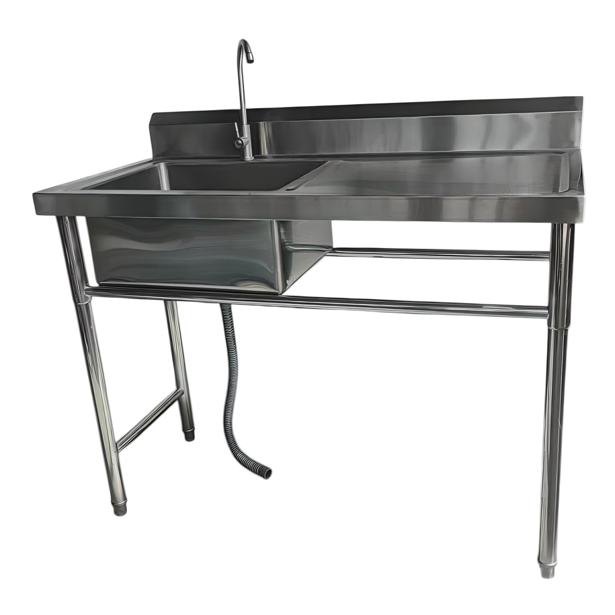Lavafondos Acero Inox. 120x60x90 cm. Secador derecho10