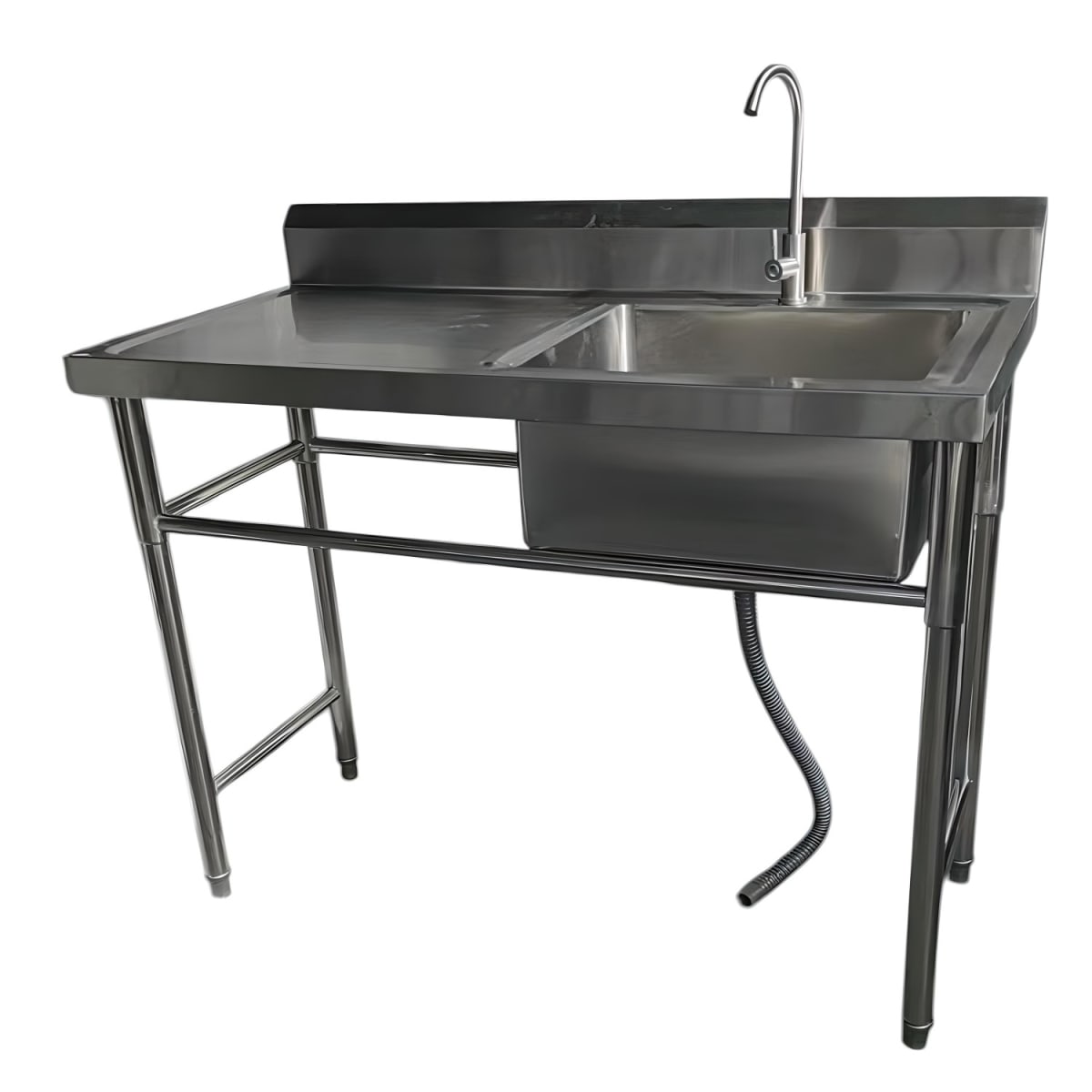 Lavafondos Acero Inox. 120x60x90 cm. Secador izquierdo2