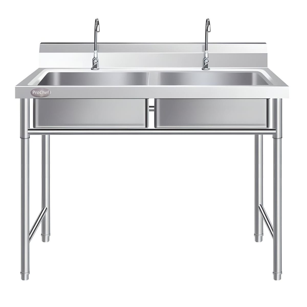 Lavafondos Doble Acero Inox. 100x60x90 cm. Con Grifería12