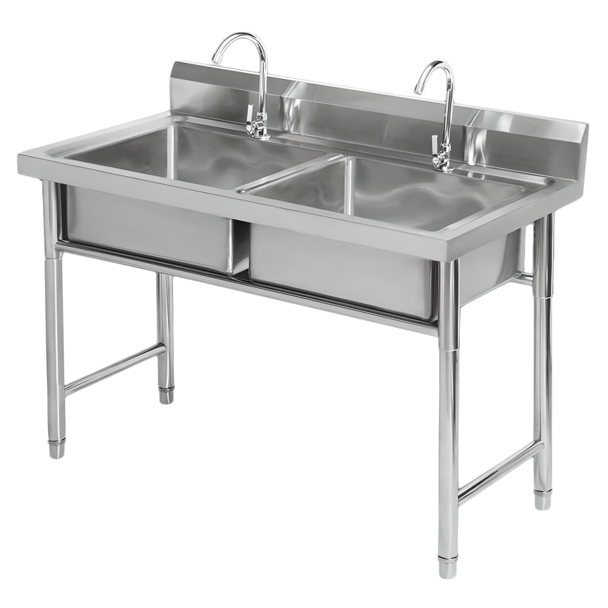 Lavafondos Doble Acero Inox. 120x60x90 cm. Con Grifería10