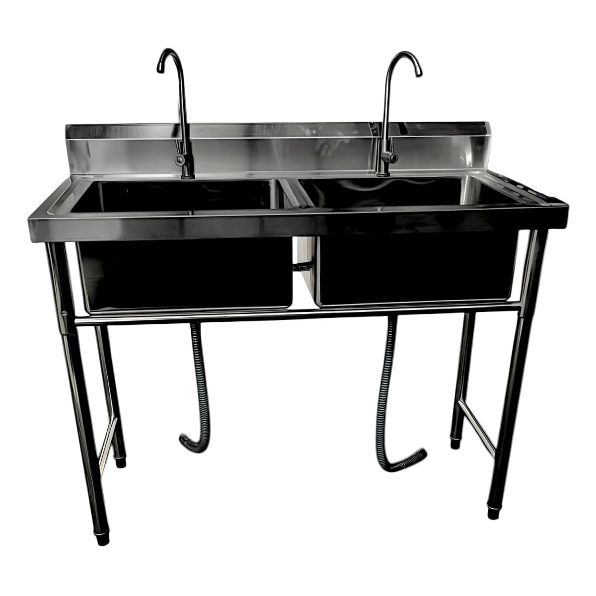 Lavafondos Doble Acero Inox. 120x60x90 cm. Con Grifería9