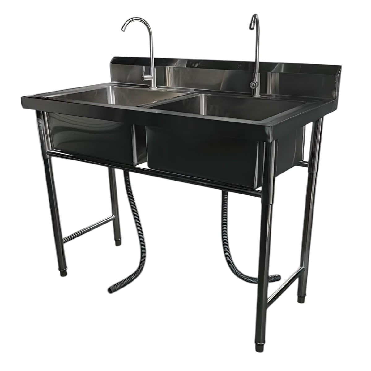 Lavafondos Doble Acero Inox. 120x60x90 cm. Con Grifería2