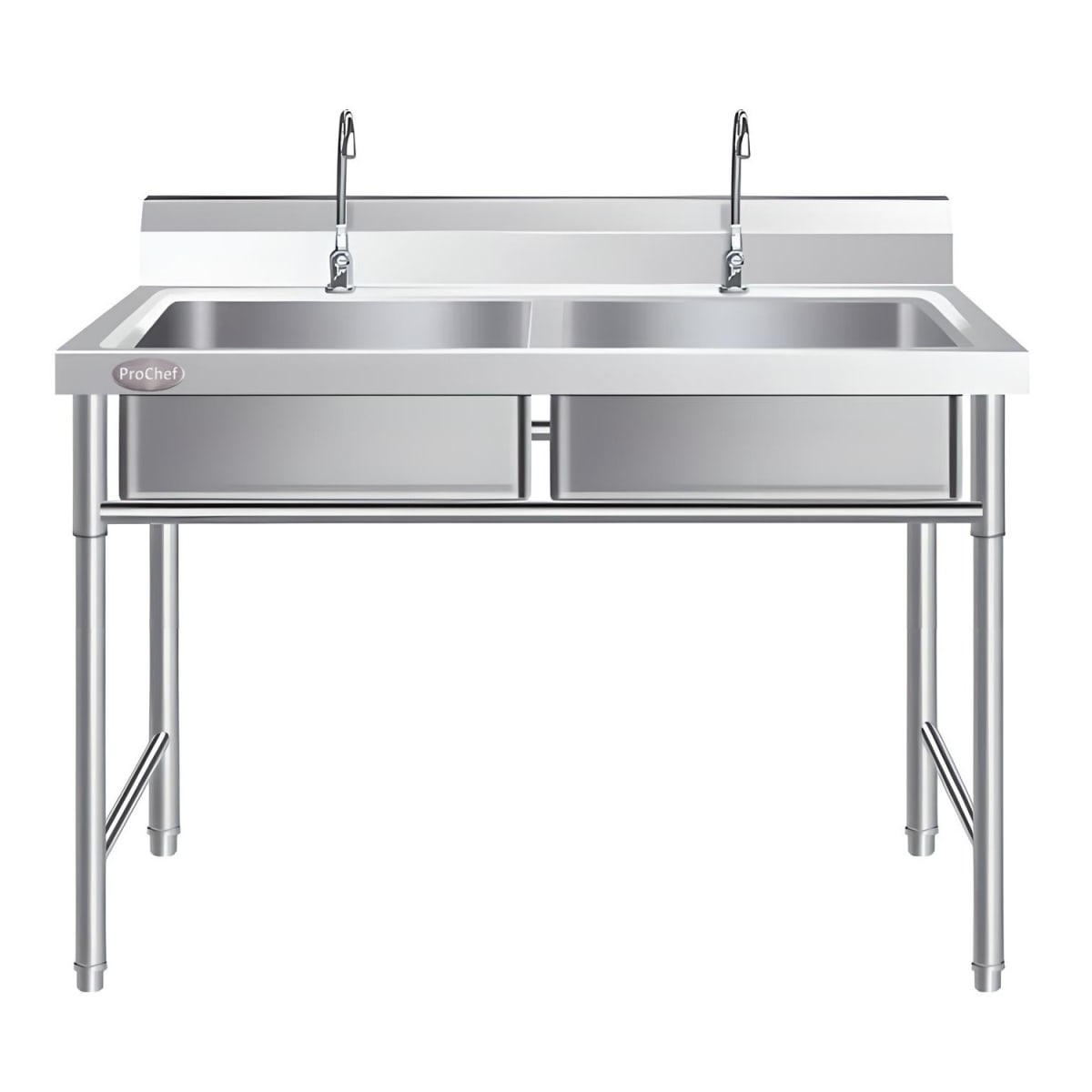 Lavafondos Doble Acero Inox. 120x60x90 cm. Con Grifería11