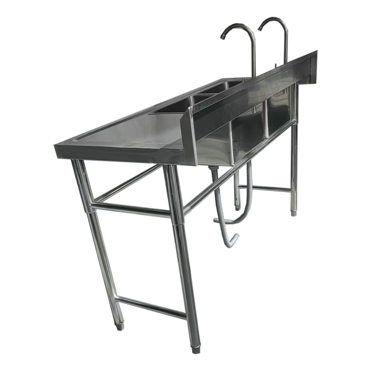 Lavafondos Doble Acero Inox. 150x60x90 cm. Secador derecho5