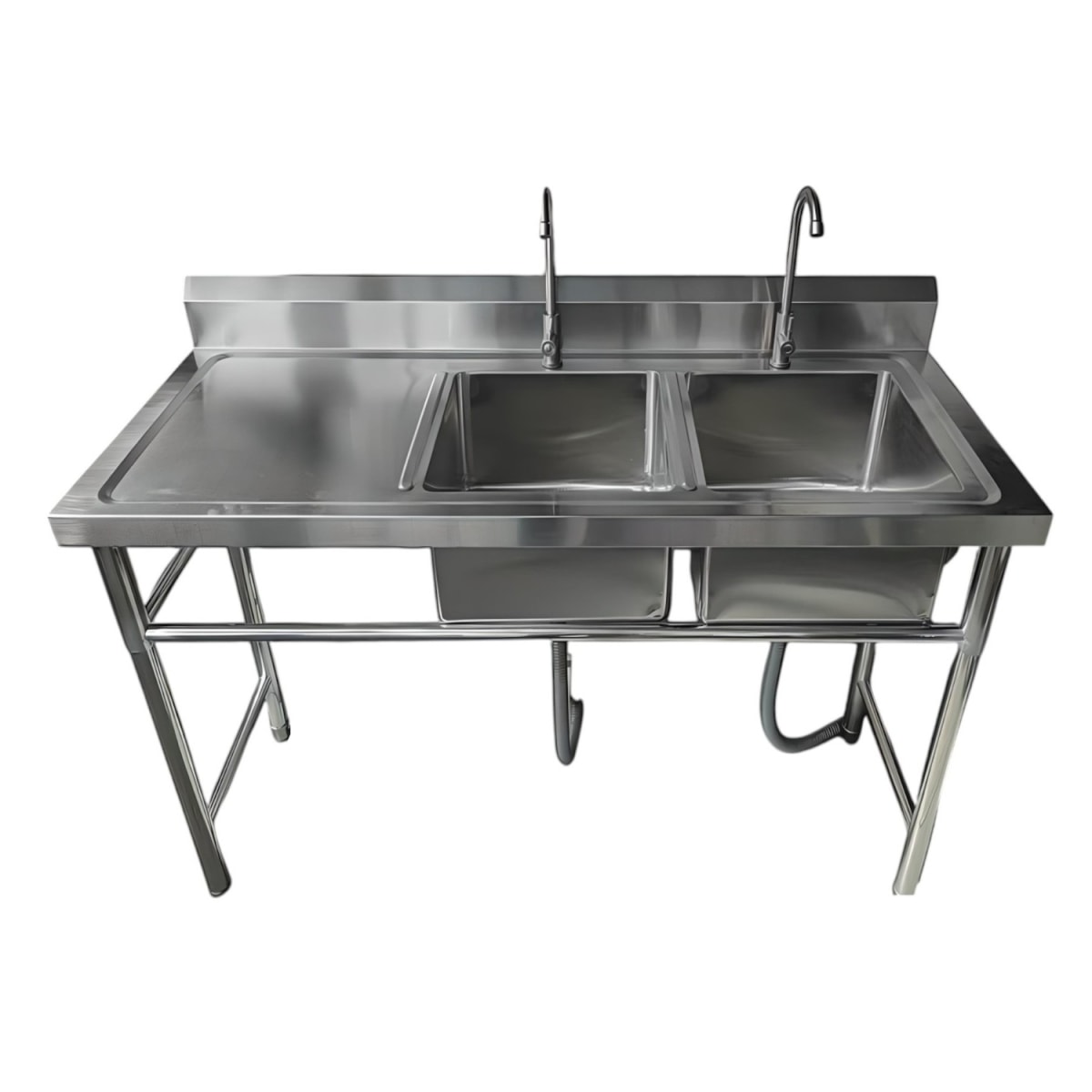 Lavafondos Doble Acero Inox. 150x60x90 cm. Secador izquierdo8