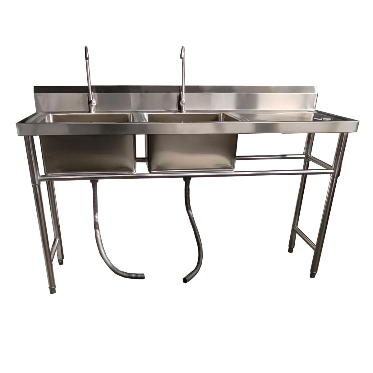 Lavafondos Doble Acero Inox. 180x60x90 cm. Secador derecho8