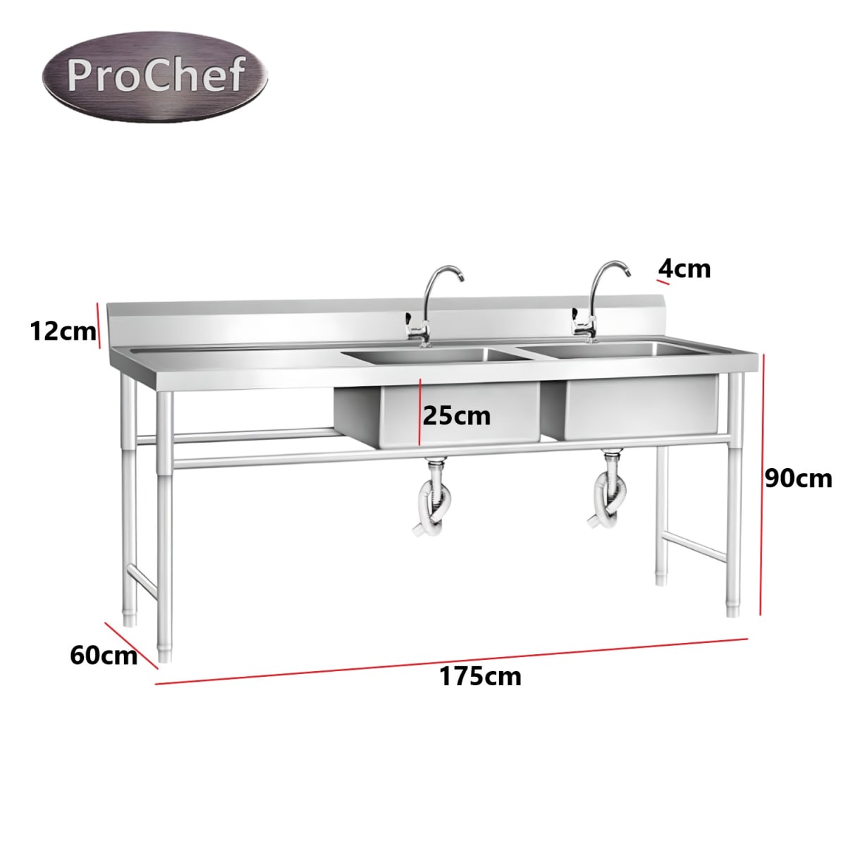 Lavafondos Doble Acero Inox. 175x60x90 cm. Secador izquierdo4