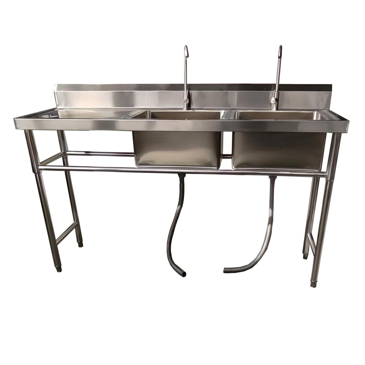 Lavafondos Doble Acero Inox. 180x60x90 cm. Secador izquierdo7