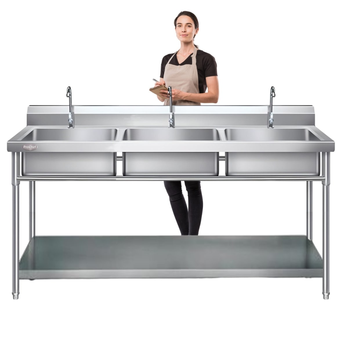 Lavafondos Triple Acero Inox. 180x60x90 cm.1