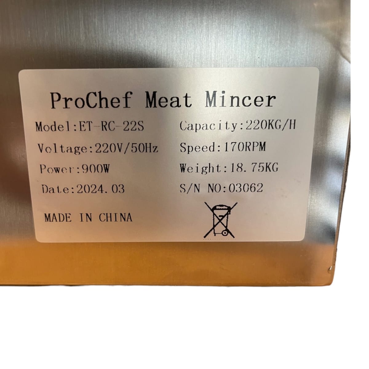 Moledora de Carne Industrial Ac. Inox. 220 Kg/Hr Con Reversa10