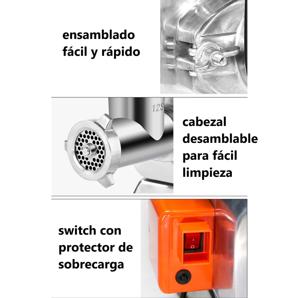 Moledora de Carne para Semi Congelados 12 Kg. ó 120 Kg/Hora8