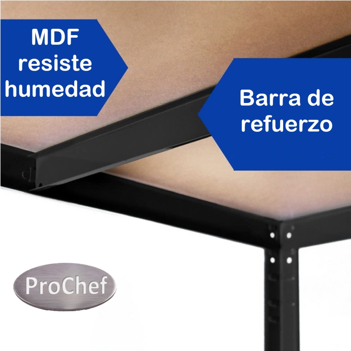 Mesa Banco de Trabajo con Repisas Acero 100x60x180 cm.7