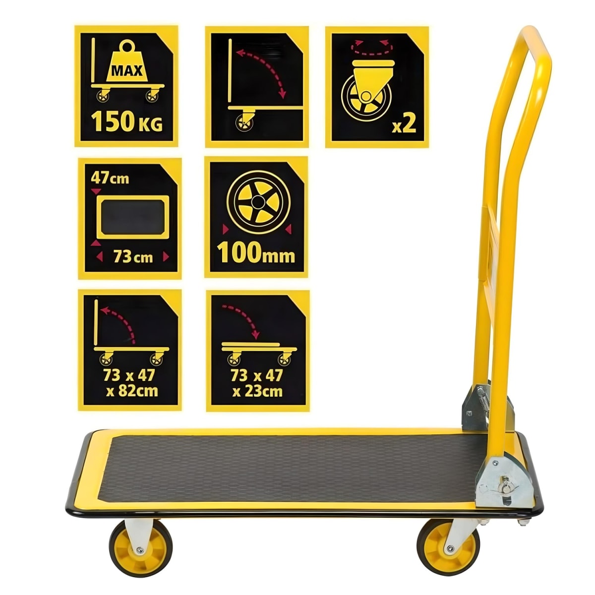 Carro de Acero para 150 kg. Plegable. 63x47 cm.4