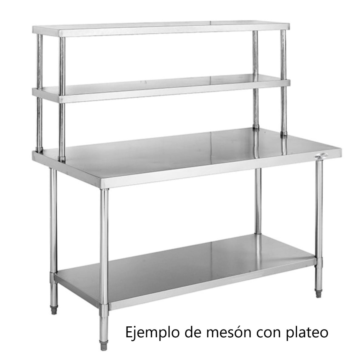 Plateo o Pasa Platos Doble 90x60x35 Cm Acero Inoxidable3