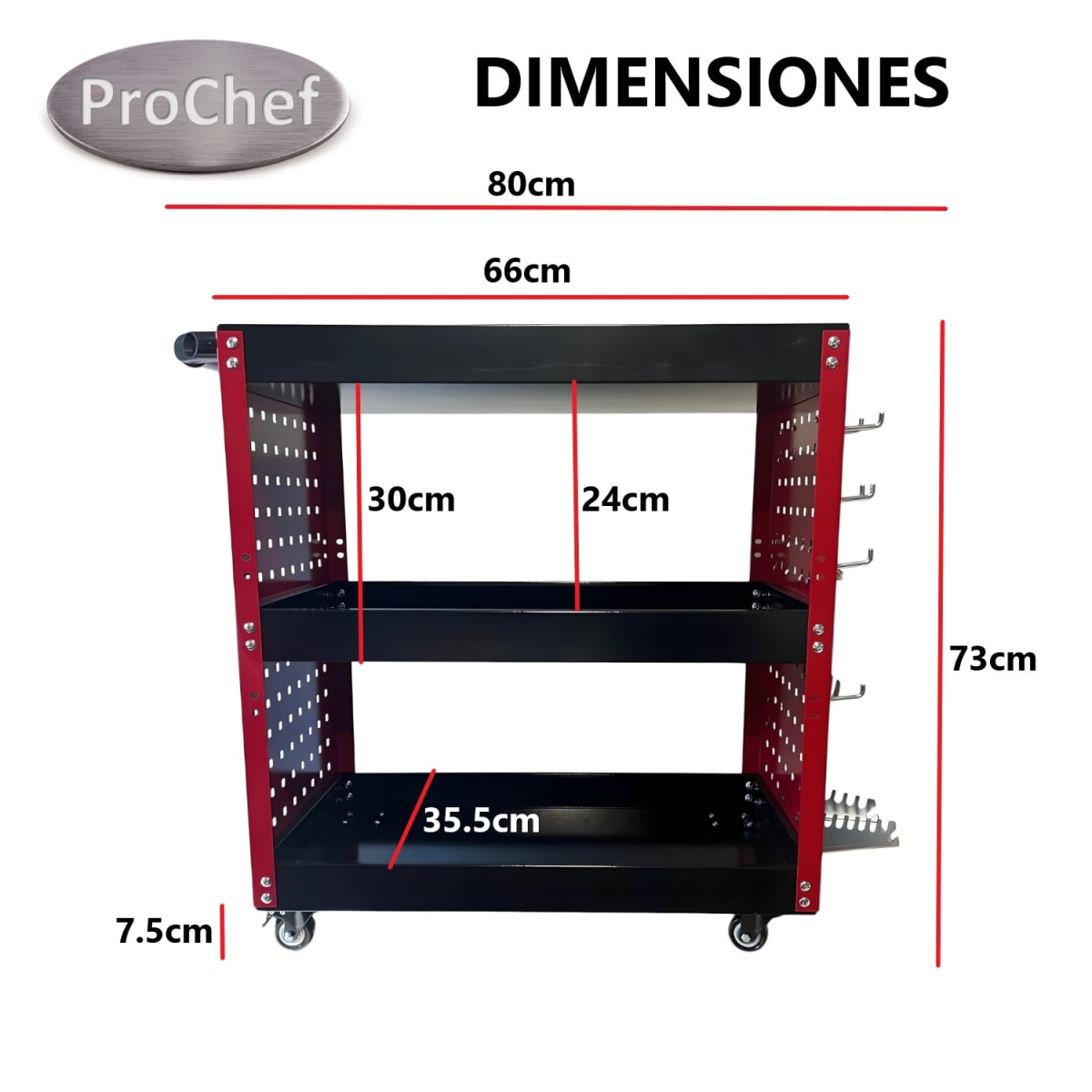Carro de Acero para Herramientas Semi cerrado con Accesorios7