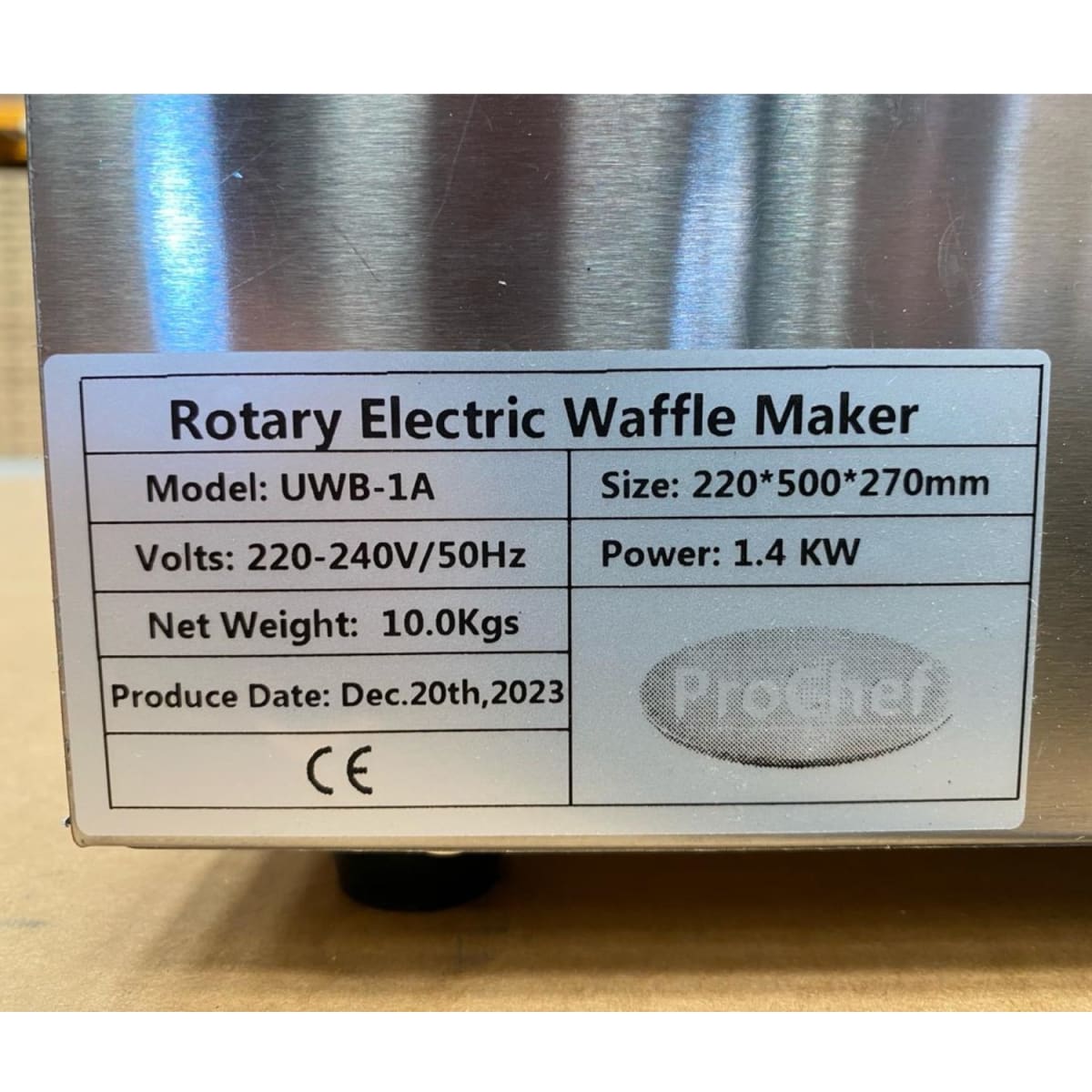 Waflera Electrica Profesional Acero Inoxidable UWB-1A7