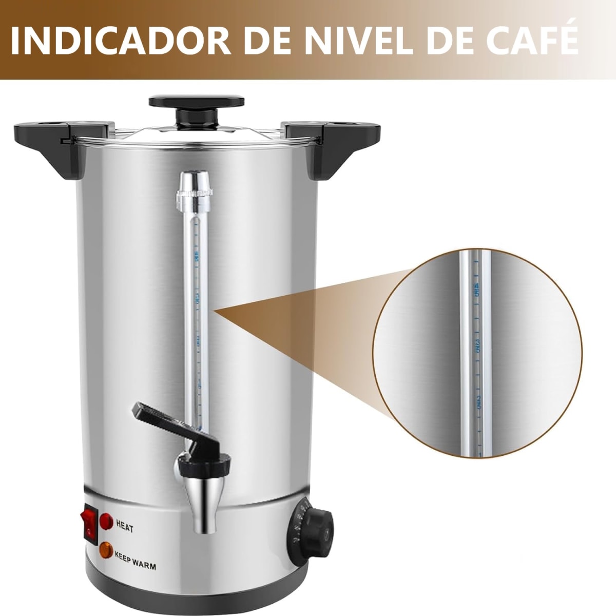 Percolador Café 8 Litros Doble Capa Acero Inoxidable3