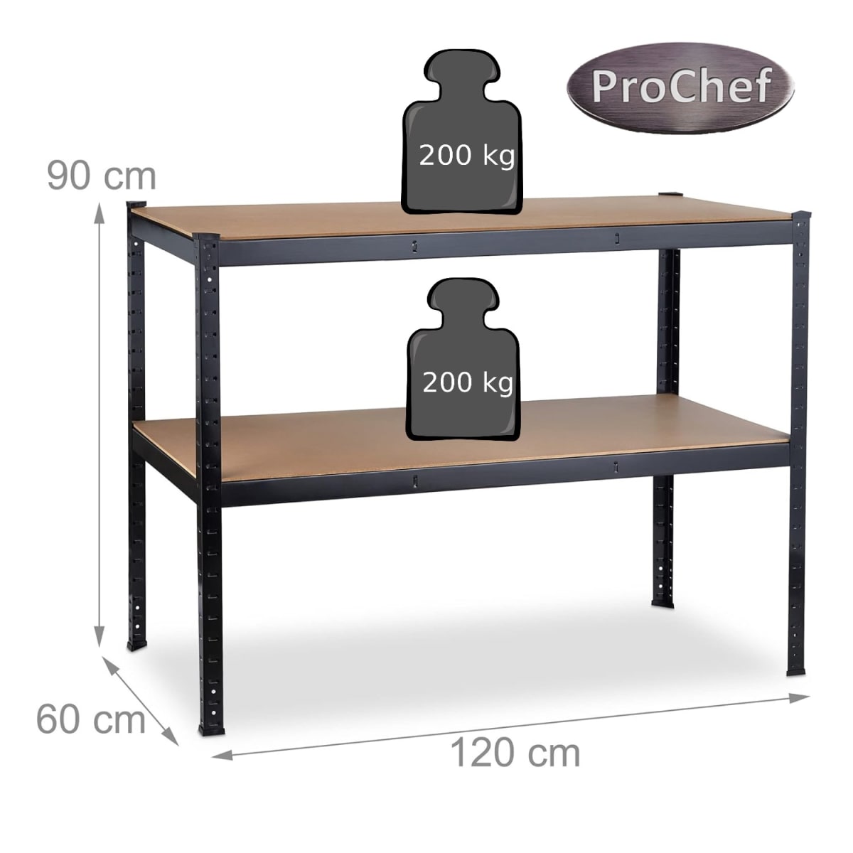 Meson de Trabajo Acero y MDF 120x60x90 cm.4