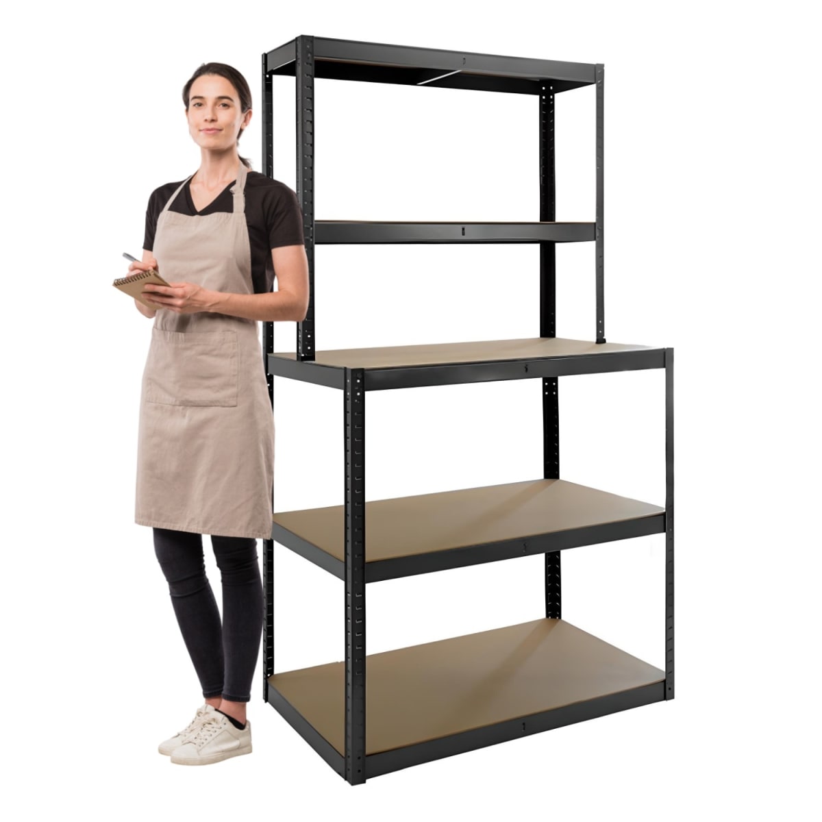 Banco de Trabajo con Repisas Acero 100x60x180 cm.1