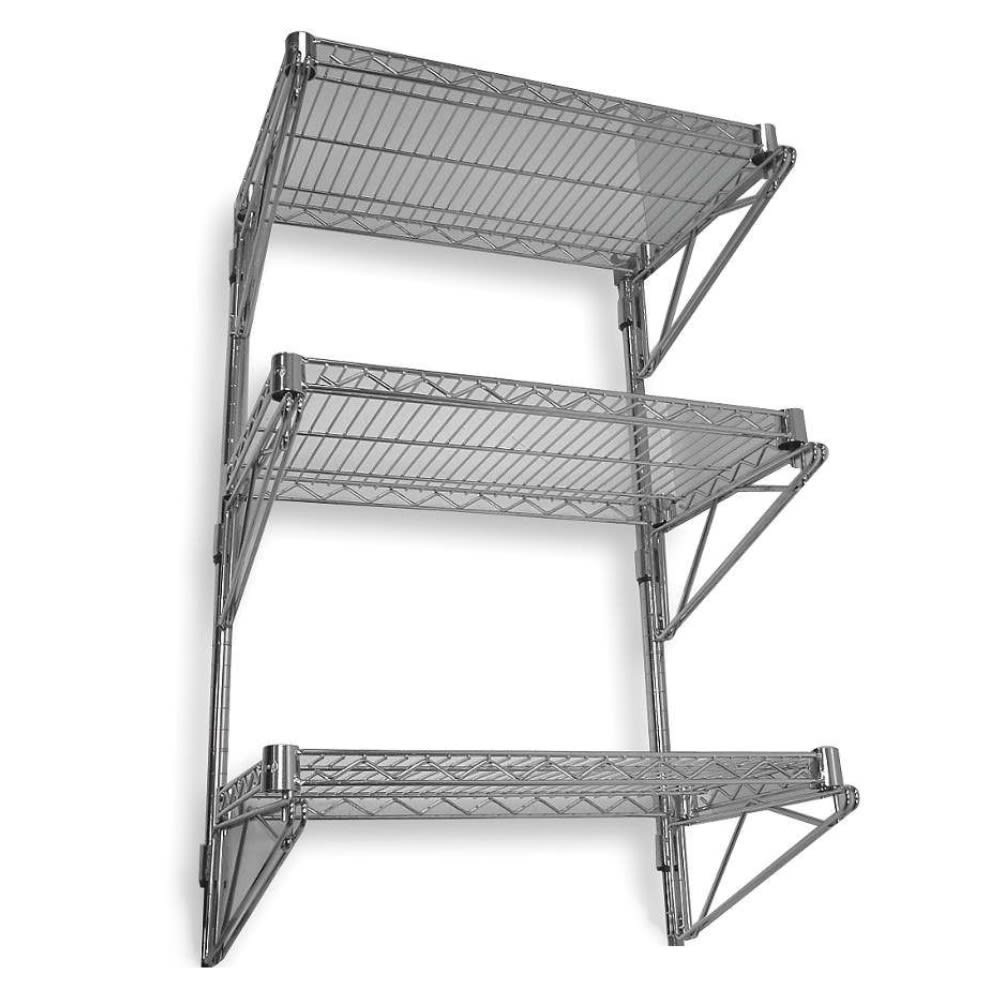 Repisa 3 bandejas 90x35x80 cm. Acero Cromado. Capacidad 150 kg.2