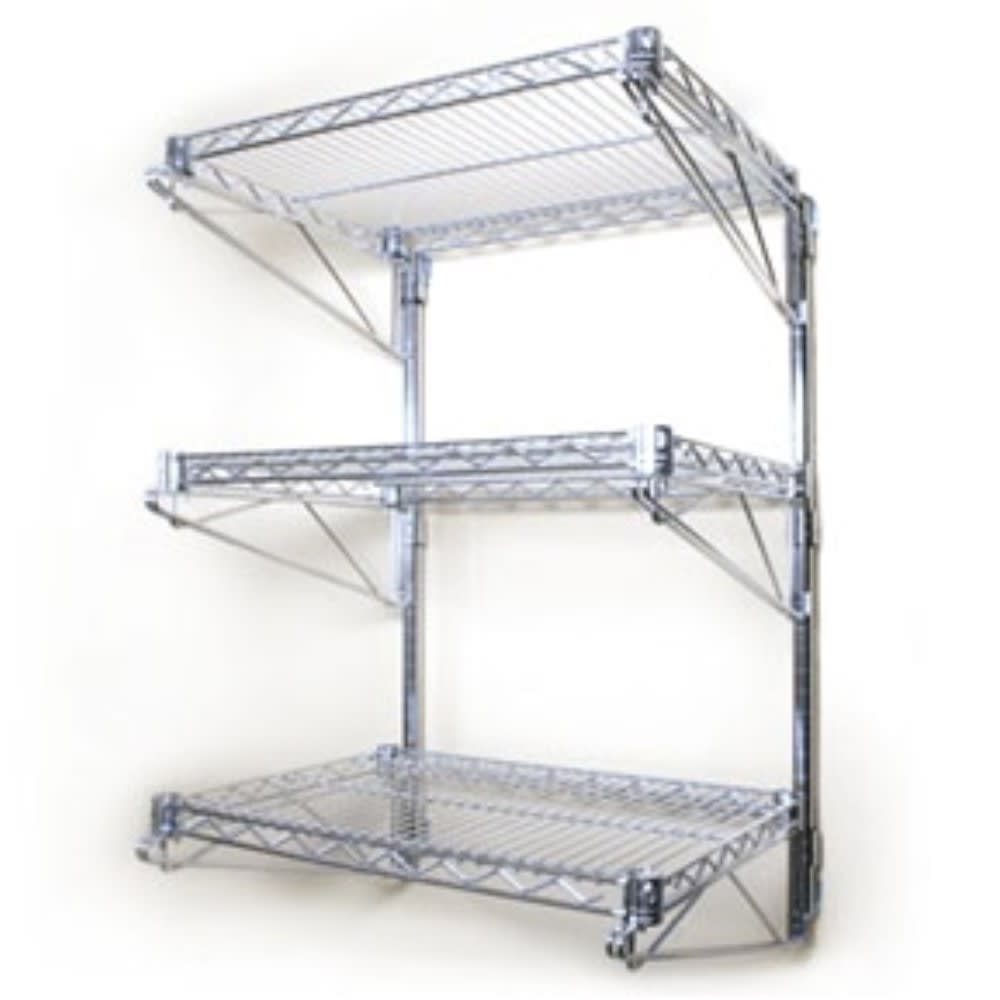 Repisa 3 bandejas 90x35x80 cm. Acero Cromado. Capacidad 150 kg.3