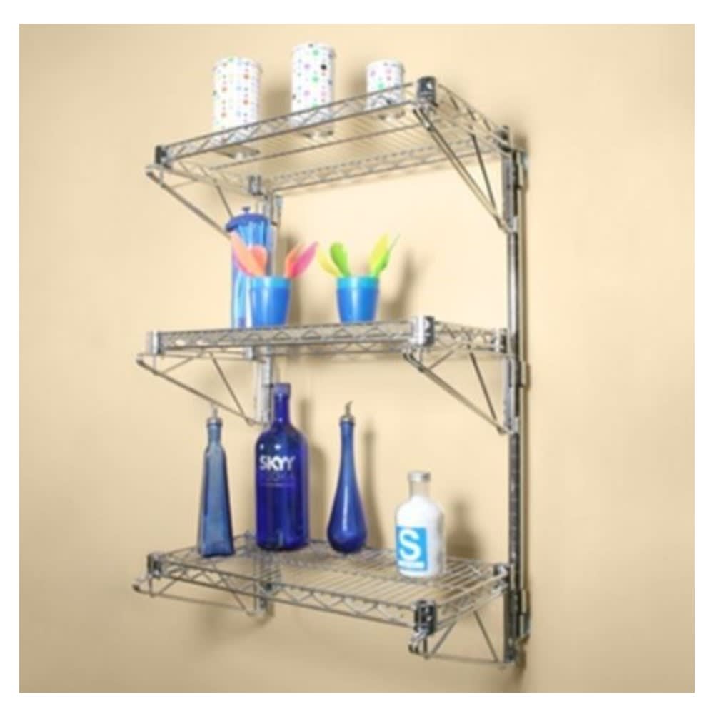 Repisa 90x35x90 cm. Acero Cromado 3 Bandejas. Capacidad 300 kg.4