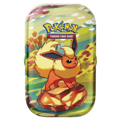 PKM TCG S & V Prismatic Evolutions - Mini Tin FLareon Español1