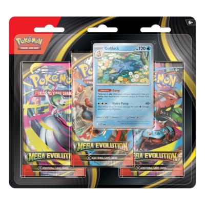 PKM TCG: Mega Evolution - 3-Pack Golduck Blister Ingles1