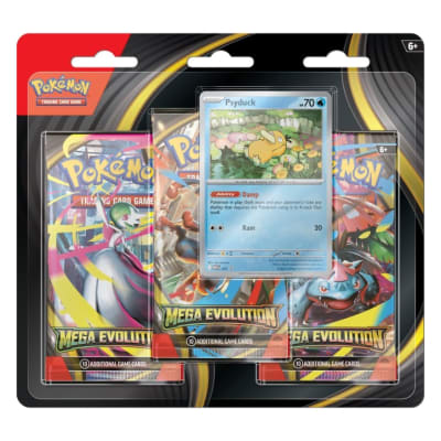 PKM TCG: Mega Evolution - 3-Pack Blister Psyduck Español1